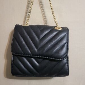 Faux black leather purse